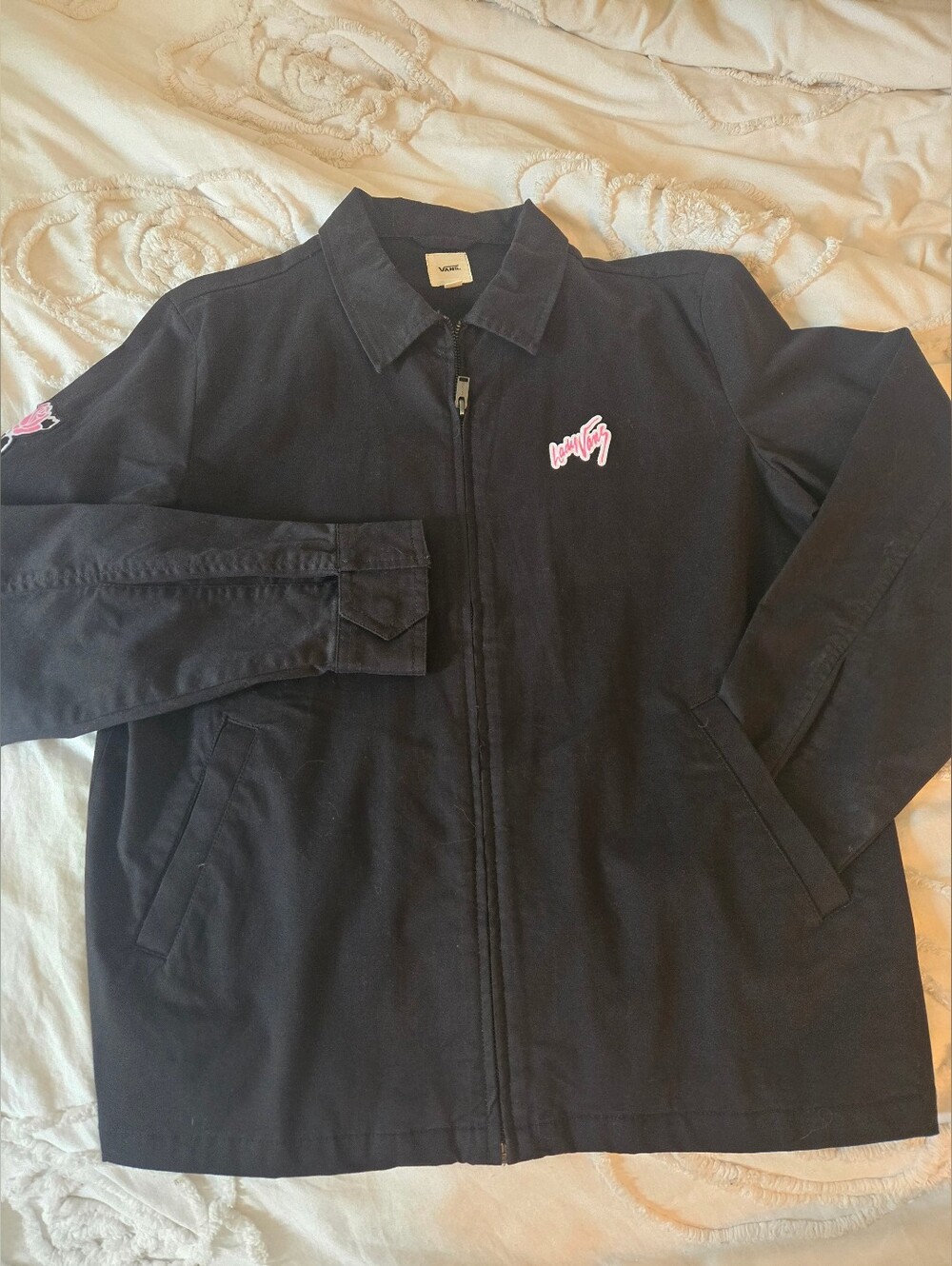 🖤🩷Vans "Lady Vans" Black + Pink Work Jacket BNWOT🩷🖤